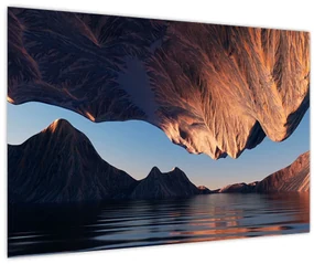 Obraz - 3D útesy (90x60 cm)