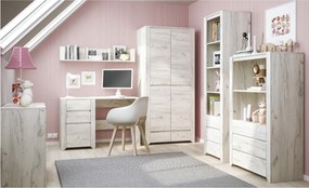 Sconto Písací stôl ANGEL 80 dub craft biely