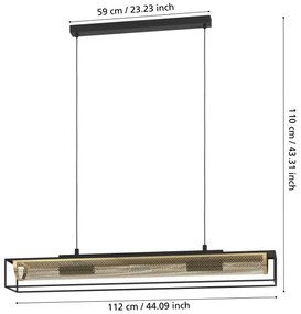 Eglo 43788 - Luster na lanku NOHALES 4xE27/40W/230V