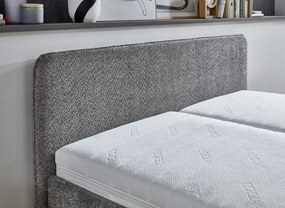 Posteľ Herning 180x200 cm, šedá štruktúrovaná látka