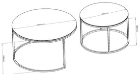 SADA 2x Konferenčný stolík BELARUS  čierna