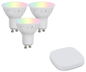 Sada inteligentných stmievateľných LED žiaroviek GU10 4,7W 400 lm 2700K-6500K vrátane Zigbee Smart Hub