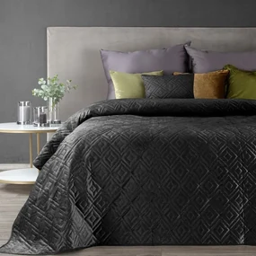 Dekorstudio Luxusný zamatový prehoz na posteľ ARIEL3 v čiernej farbe Rozmer prehozu (šírka x dĺžka): 170x210cm