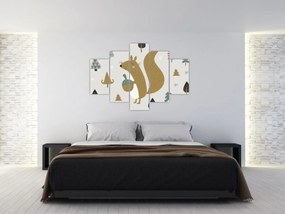Obraz - Veverička s orieškom (150x105 cm)