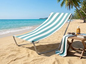 Skladacie plážové ležadlo SAND, tyrkysové pruhy