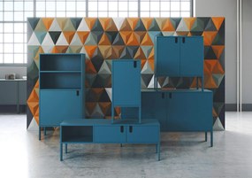 Tv stolík nuo 137 x 50 cm modrý MUZZA