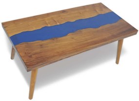 Konferenčný stolík z teakového dreva a živice, 100x50x40 cm 245067