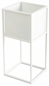 KOVOVÝ KVETINÁČ SO STOJANOM PLAIN 50X24 CM BIELA