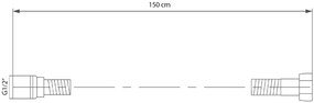 Sapho Sapho, SOFTLEX plastová sprchová hadica, hladká, 150cm, čierna, 1208-17