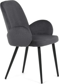 Jedálenská stolička zamatová, sivá DCL-X7129 GREY2