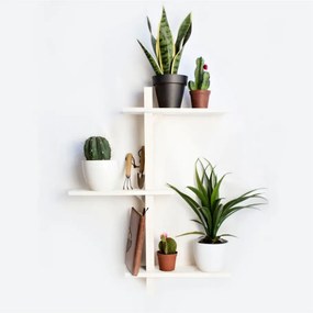 Polica z jedľového dreva na kvety Really Nice Things Blanco