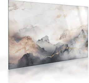 Sklenený obraz - Abstrakcia hôr s textúrou mramoru (70x50 cm)