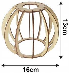 BERGE Závesné stropné svietidlo LED drevený trám 2xE27 Wooden Ball Luster