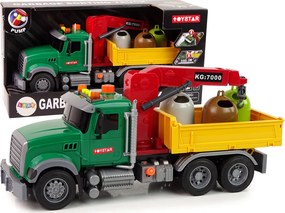 LEAN Toys Nákladné auto, žeriav, doprava, odpadkový kôš, zvuk