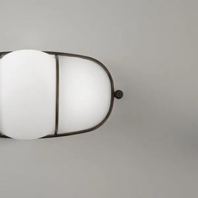 SIRU - Nástenné svietidlo CAGE 1xGX53/10W/230V 22 cm čierna/biela benátske sklo