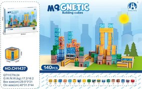 Magnetická stavebnica MAGNETIC Mesto, 140 dielikov