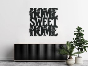 drevko Drevená nálepka na stenu Home Sweet Home Rozmer obrazu: 44,5 x 44,5 cm, Farba dekorácie: Čierna