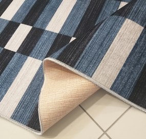 DY Modrý koberec s geometrickým vzorom Blanka 01 N Rozmer: 80x150 cm