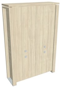 Vysoká skriňa Verno+ 140 x 46 x 210 cm, delená, agát