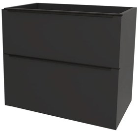 Mereo Mailo, kúpeľňová skrinka 81 cm, čierne madlo, Multidecor, Čierna Supermat, MER-CN591SBCIPM