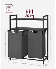 Kôš na bielizeň REX sivý