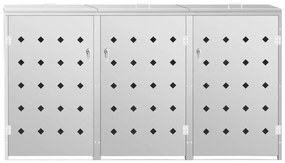 Prístrešok na trojitý odpadkový kôš nehrdzavejúca oceľ 240 l