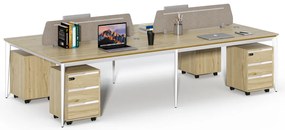 Kancelárska zostava pre 4 osoby Houseland Profit Max 02 3216 dub/biela