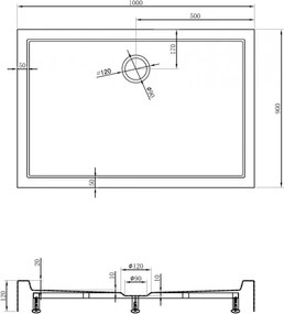 Mexen Flow+ obdĺžniková vanička 100 x 90 cm, čierna matná, 46R709010H
