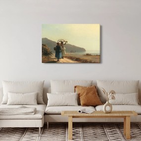 Obraz - Camille Pissarro, Two Women Chatting by the Sea, St. Thomas, reprodukcia (90x60 cm)