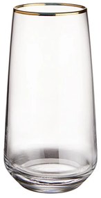 TOUCH OF GOLD Pohár na longdrink so zlatým okrajom 480 ml
