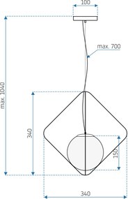 Toolight Toolight, stropné svietidlo 1xE27 APP1018-1CP, čierna-biela, OSW-09474