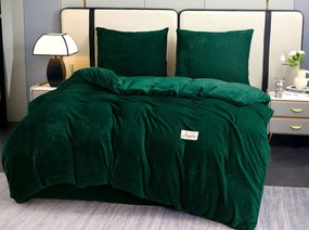 Dekorstudio Obojstranné plyšové posteľné obliečky PMK-04 v tmavozelenej farbe Rozmer posteľných obliečok: Šírka x Dĺžka: 160x200cm + 2 ks 70x80 cm