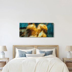 Obraz - Bozkávajúci sa anjeli (120x50 cm)