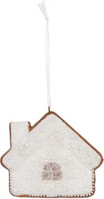Závesná dekorácia zasnežená perníková chalúpka Frosted Ginger - 9*1*8 cm