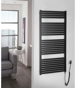 Aqualine - Kúpeľňový elektrický radiátor TONDI-E 600W/230V 133 cm matná čierna