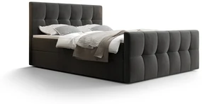 Manželská posteľ  Boxspring 140 cm Macheta (tmavosivá) (s matracom a úložným priestorom). Vlastná spoľahlivá doprava až k Vám domov. 1046712