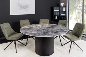 Okrúhly keramický jedálenský stôl Messina čierna 120cm