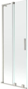Mexen Velar L, 2-krídlová posuvná vaňová zástena 70 x 150 cm, 8mm číre sklo, brúsená oceľ, 896-070-003-01-97