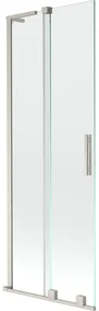 Mexen Velar L, 2-krídlová posuvná vaňová zástena 70 x 150 cm, 8mm číre sklo, brúsená oceľ, 896-070-003-01-97