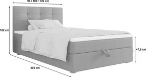 Jednolôžková posteľ 100x200 STIG 8 s úložným priestorom - béžová