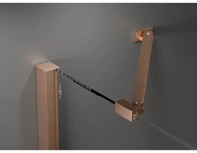 Mexen Velar Duo, sprchový kút s posuvnými dverami 90 x 90 cm, 8mm šedé sklo, medená matná, 871-090-090-42-65