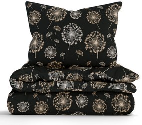 Predĺžené bavlnené obliečky Renforcé – Púpavy čierne