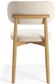 ALDO Béžová (látka Apia 453) / lakovaný dubový rám – DREVENÁ STOLIČKA DO OBÝVAČKY, JEDÁLNE A KUCHYNE V RETRO ŠTÝLE
