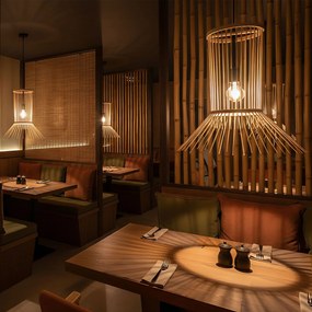 Toolight Toolight, stropné svietidlo 1xE27 APP1457-1CP, prírodná hnedá-čierna, OSW-00931