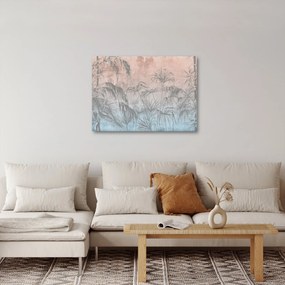 Obraz - Tropické rastliny na stene (70x50 cm)
