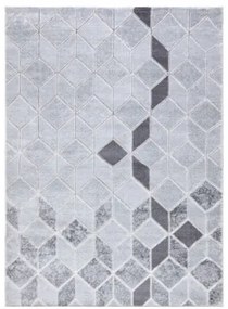 Koberec MEFE B400 Kocka, geometrický 3D štrukturálny - sivý