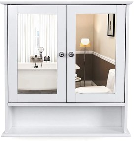 Kúpeľňová skrinka so zrkadlom FREYA biela