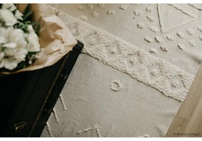 Biely prateľný ručne tkaný bavlnený koberec 170x240 cm Tribu Natural – Lorena Canals