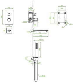 Laveo Tores, vaňová súprava pod omietku, chrómová, LAV-BVT_011P