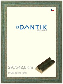DANTIK rám na obraz 29,7x42 | LYON zelená (Plexi Čiré)